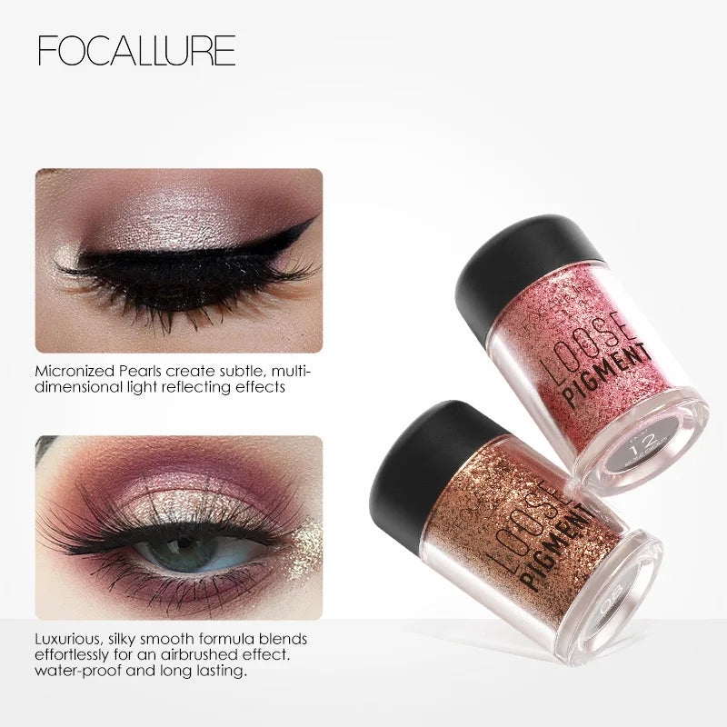 FOCALLURE 18 Colors Glitter Liquid EyeShadow Shimmer Shine Diamond Brighten Pigment Eye Shadow Powder Makeup Cosmetics for Women