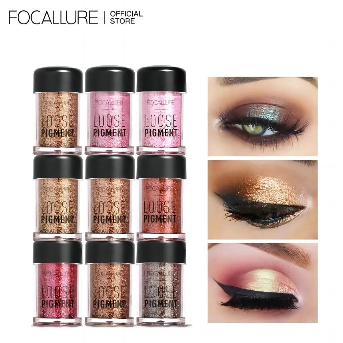 FOCALLURE 18 Colors Glitter Liquid EyeShadow Shimmer Shine Diamond Brighten Pigment Eye Shadow Powder Makeup Cosmetics for Women