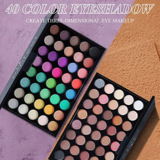 40 Colors Eye Shadow Plate Makeup Pigment Matte Luminous  Waterproof Glitter Shimmer Cosmetic EyeShadow Pallete Make Up