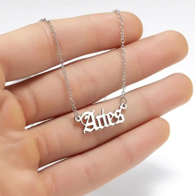 Zodiac Necklace Alphabet