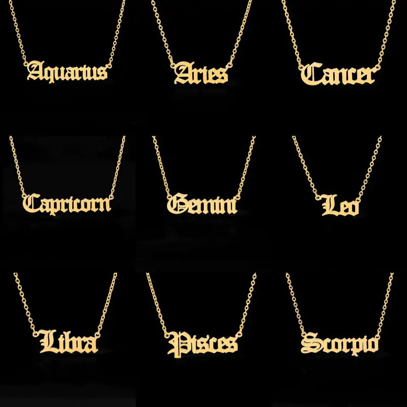 Zodiac Necklace Alphabet